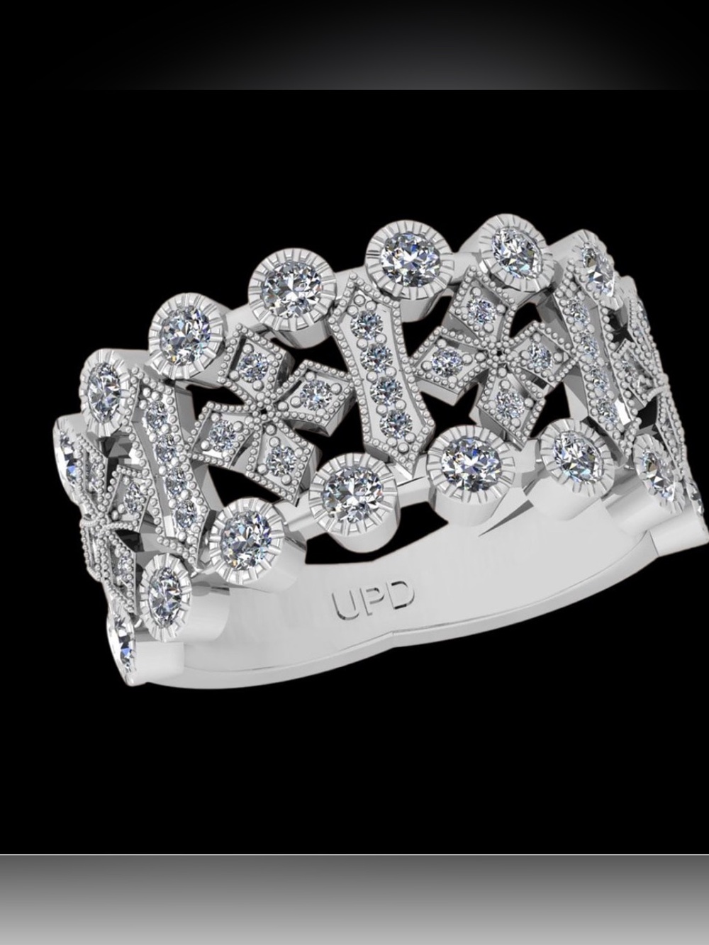 Designer 14kt white gold diamond ring